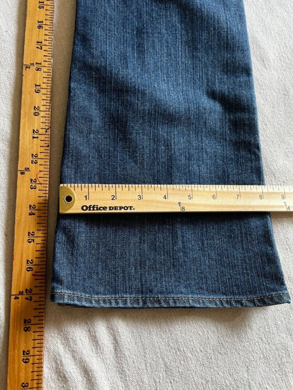 NYC Womens Boot Cut Jeans Sz 8P Blue Low Rise Curvy Denim Casual Pants - Picture 5 of 6